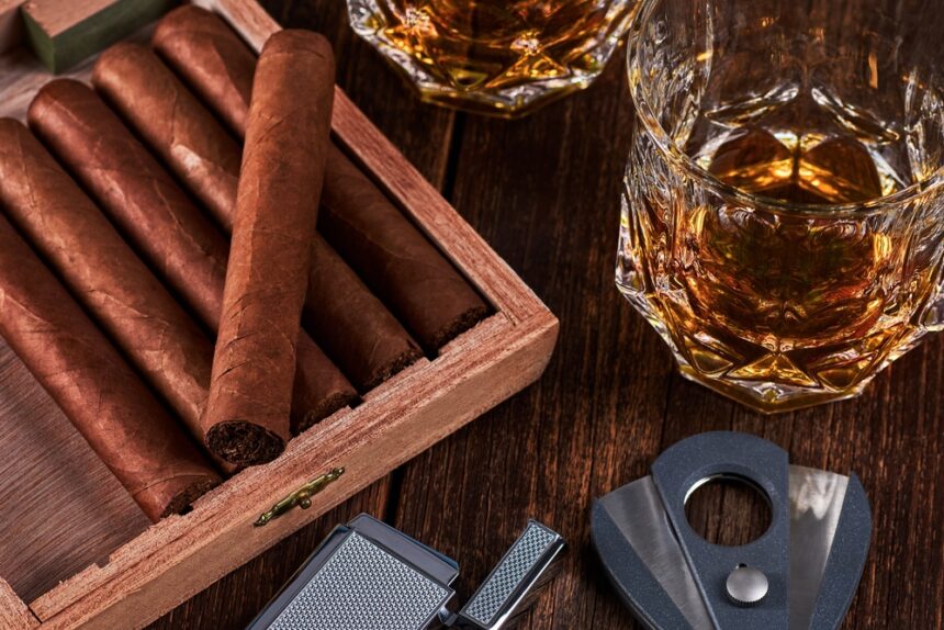 cigars, whiskey