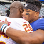 Adrian Peterson (L), Saquon Barkley (R)