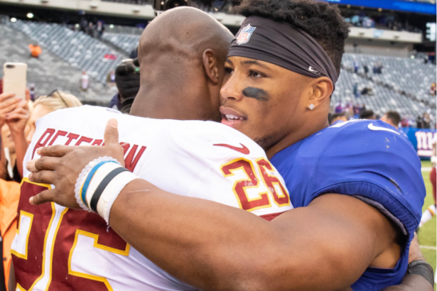 Adrian Peterson (L), Saquon Barkley (R)
