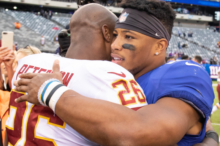 Adrian Peterson (L), Saquon Barkley (R)
